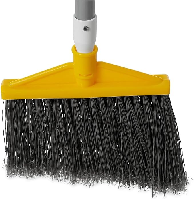 Rubbermaid 6385GRA Angled Broom, Gray Poly Bristles, 48-7/8-Inch Aluminum Handle