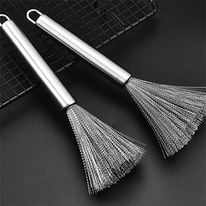 Stainless Steel Cleaning Brush Set, cookware Cleaning Brush, Pot Brush, Wire Brush, Kitchen Multi-Purpose Cleaning Tool, Suitable for Cleaning Grills, ovens, Sinks, pots, and Pans (2 Pieces)