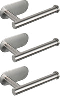 NearMoon Toilet Paper Holder Self Adhesive, Premium Thicken SUS304 Stainless Steel Rustproof Adhesive Toilet Roll Holder no Drilling for Bathroom, Kitchen, Washroom (3 Pack, Brushed Nickel)
