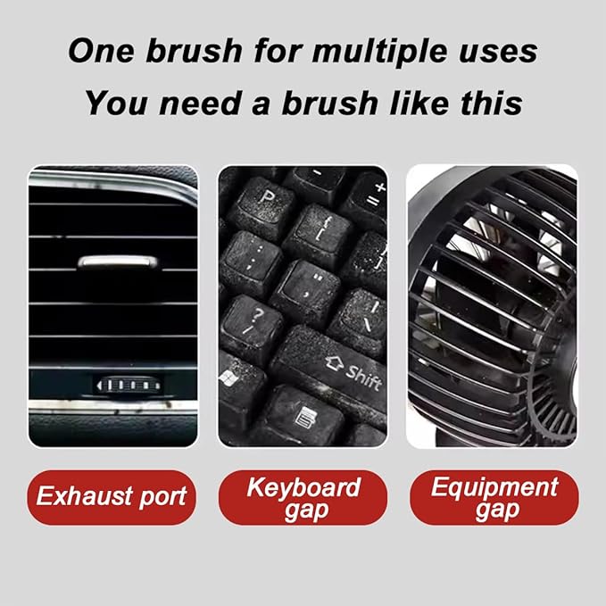 AUCELI Car Detailing Brush, Ultra Soft Auto Interior Dusting Brush with Storage Rack, Car XL Synthetic Brush Cleaning Tool, Universal Covers Large Area Inside or Outside Vehicles(Gray/Style A)