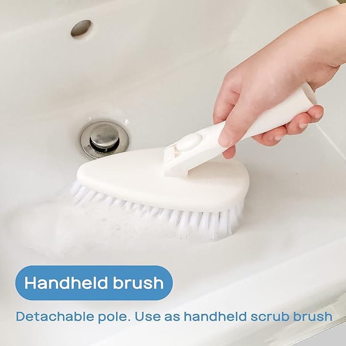 Qaestfy Bathtub Brush Refill Replacement Shower Tub and Tile Cleaning Lock in Place Scrub Brushes Head for Bathroom Wall Floor Scrubbing Compatiable with QAE008 & QAE002 Model QAE007