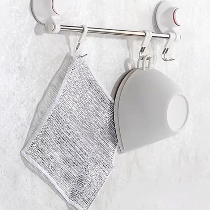 Reusable Non Scratch Wire Dishcloth, 10pcs Steel Wire Cloths, Double-Layer Stainless Rag, Kitchen Cleaning Cloths, Suitable for Sinks, Boilers, Ovens, and Tableware.