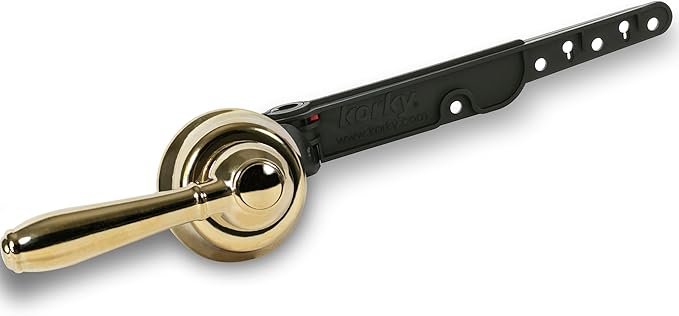 Korky 6021AM StrongARM Metal Tank Lever, Universal to Fit Front Angled Side Left and Right Mount Toilets, Polished Gold, Faucet Style