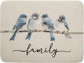 Home Blue Bird Family Dish Drying Mat for Kitchen Counter,Spring Summer Drying Mat 18 x 24 Inch with Absorbent Reversible Microfiber Drying Pad for Coffee Bar