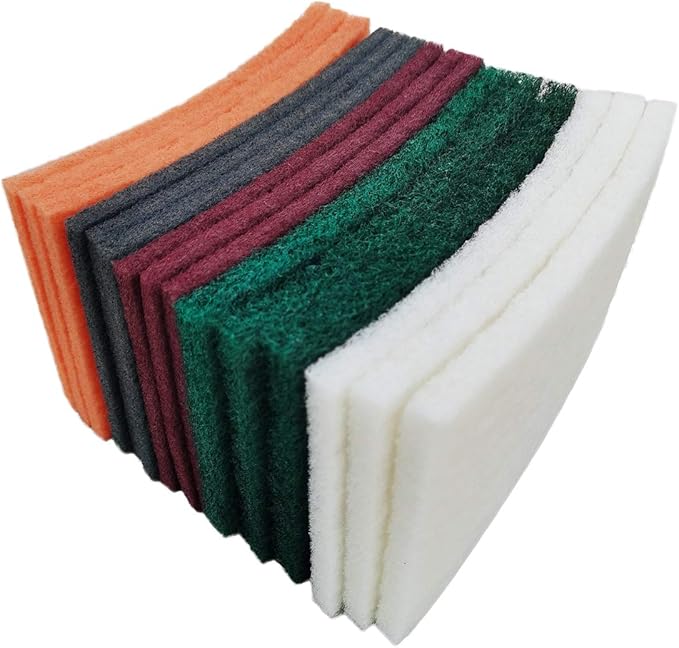 15 Pack 6 x 9 Inch Hand Pads Coarse Medium Fine Superfine 5 Different Specifications Assortment General Purpose Scouring Pad Ideal for Garden Tools and Grills,Automotive Body Tools