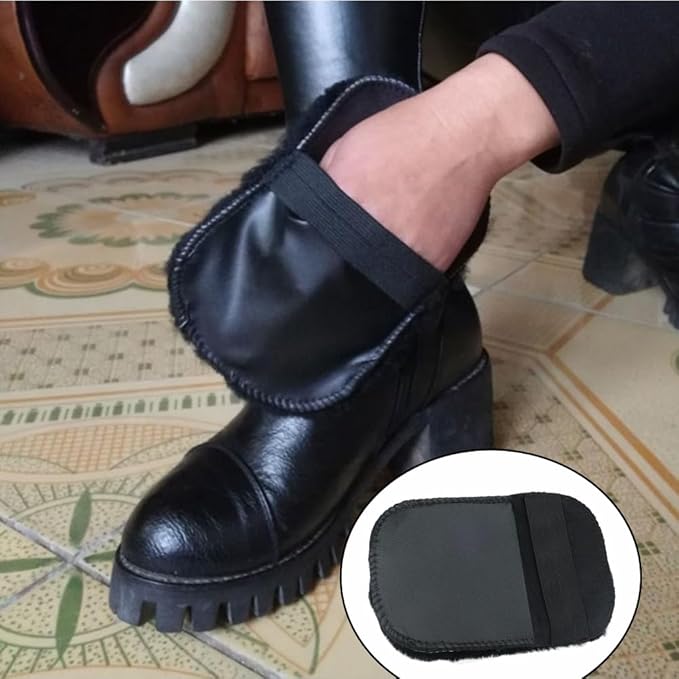 2 Pack Shine Shoes Cloth Shoes Polishing Gloves Shoe Shine Buffing Cloth Polish Dauber Applicators Cleaning Glove for Leather Shoes Boots Mink Oil Cream Knee High Boots Polish Care Kit
