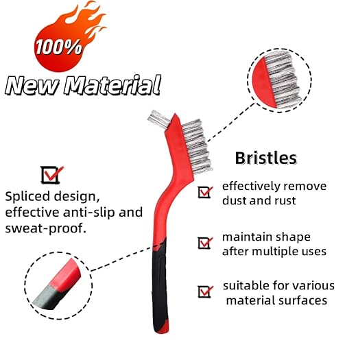 8pcs Premium Wire Brushes Set for Rust Removal, Paint Cleaning, and Metal Polishing - Versatile Tools for Automotive, Industrial, and Home Use - Durable Brass and Steel Brushes for Every Cleaning Task