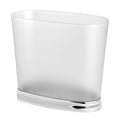 iDesign Slim Bathroom Trash Can, Small Plastic Garbage Can for Bedroom, Office, Desk, or Dorm, Frost/Brushed Nickel