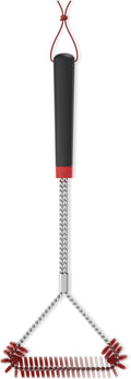 Weber Cold Clean Grill Brush, 18" – Heavy‑Duty Nylon Bristle Brush for Cleaning Cool Grates, 3-Sided T-Shaped Design
