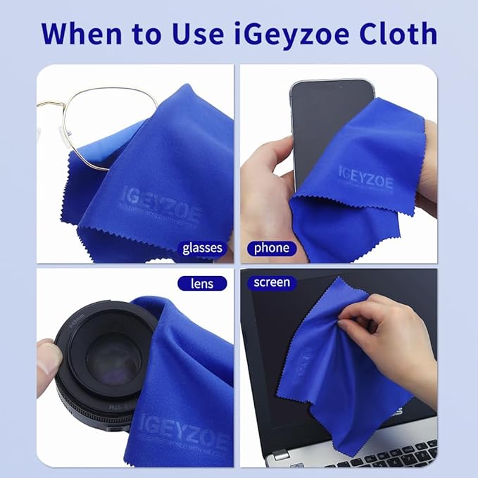 20 Pack Microfiber Glasses Cleaning Cloths - Glasses Wipes Ultra Soft & Reusable Eyeglass Lens Cleaner for Eyeglasses, Cameras, Phones