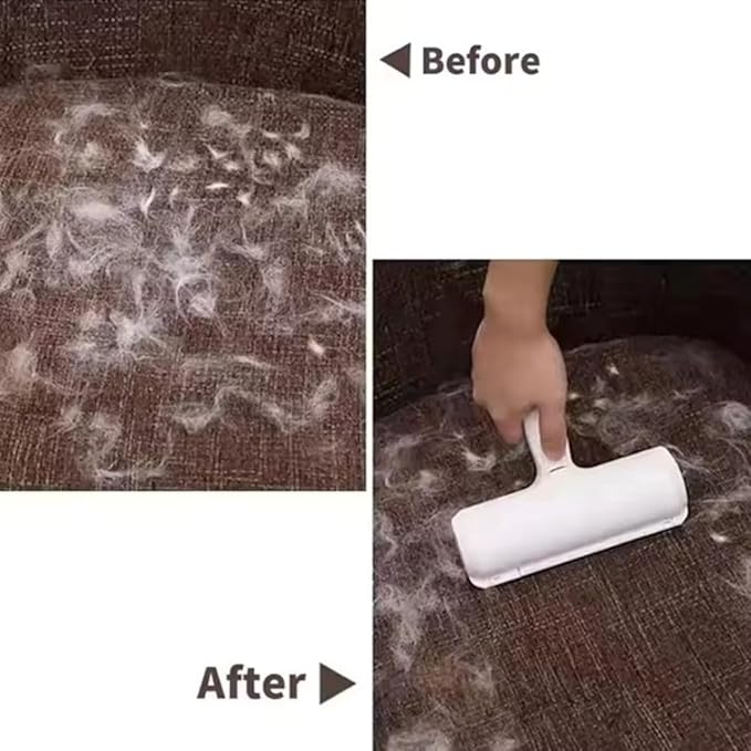 Pet Hair Remover Roller – Reusable Lint Roller for Dog & Cat Fur – Self-Cleaning Animal Hair Removal Tool for Furniture, Couch, Carpet, Bedding, Car & Clothing – No Sticky Tape Needed (Red)