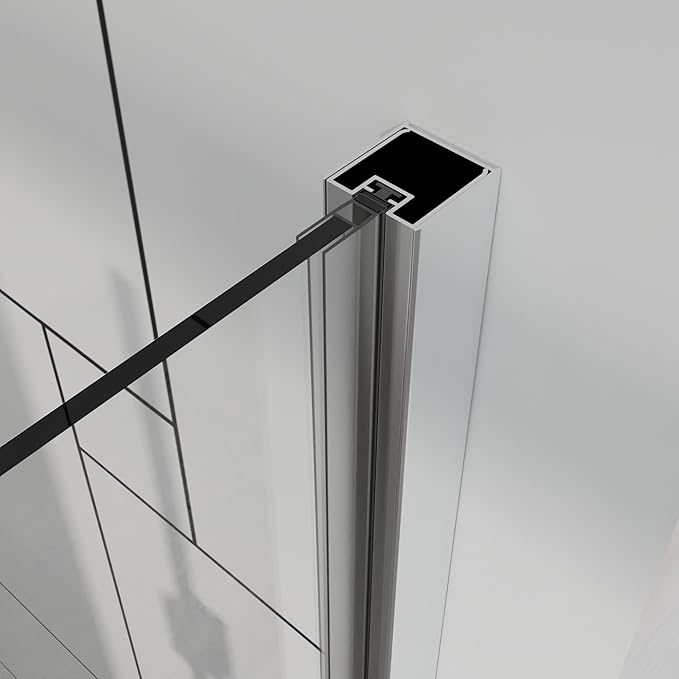 Frameless Bi-Fold Shower Door 30" W x 72" H, 1/4" Clear Tempered Glass, Folding Swing Design, Reversible Installation, Chrome Finish, Space-Saving Glass Shower Door for Small Bathrooms