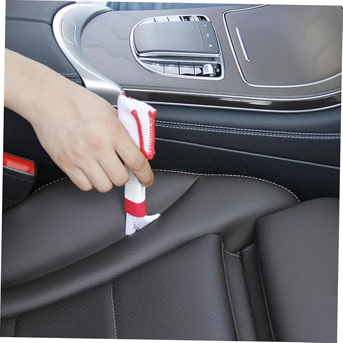 4pcs Car Air Vent Cleaning Brushes Dual-Head Dust Dusters for Automotive Air Conditioner Vents and Window Blinds, Red and White, Multipurpose Interior Cleaning Tools for Car