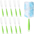 10PCS Duster Refills Folding Handles Set Compatible with Swiffer Dusters,Disposable Static Dust Removal Brush Handle for Dusting Electronics,Furniture,Blinds,Ceiling Fans (10, Green)