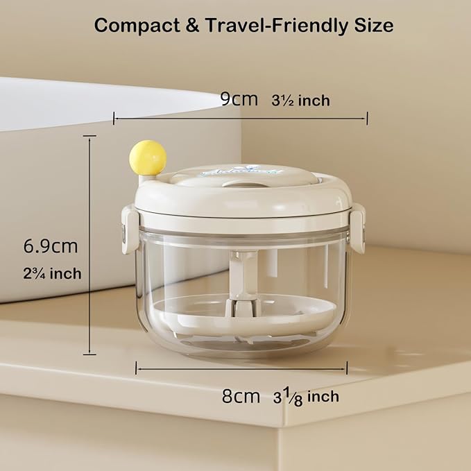 Denture Bath Cup，Retainer Cleaner Case Box,Night Mouth Guard Case Holder,Storage Soak Container with Drain Tray for Travel Cleaning with Mirror and Brush (Beige)
