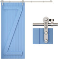 TSMST 8FT Sliding Barn Door Hardware Kit, Stainless Steel Heavy Duty Sturdy Barn Door Track for Single Wood Door, Slide Smoothly Quietly (I Style)