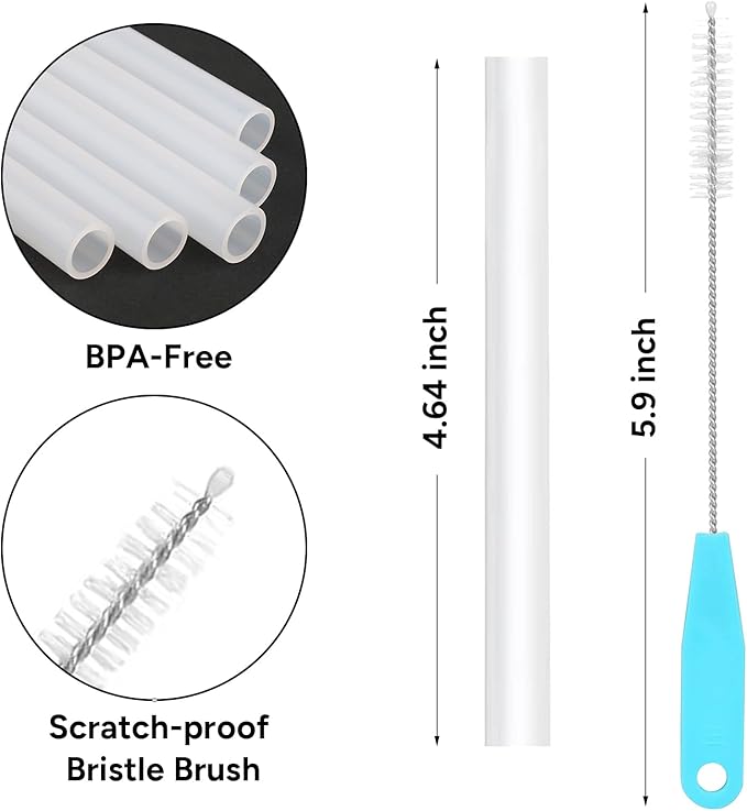 Straws Replacement for CamelBak eddy+14 oz Kids Water Bottle,CamelBak Eddy+ Straw Replacements,Accessories Set Include 4 BPA-FREE Straws and 1 Straw Cleaning Brush(14OZ)