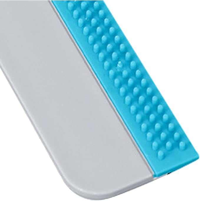 Topyond Silicone Squeegee, Small Portable Bathroom Accessories Water Blade for Cleaning Bathroom Shower Mirror Glass, Kitchen Countertop Sink, Car Windows Wiper Scraper Gray (Blue Grey)
