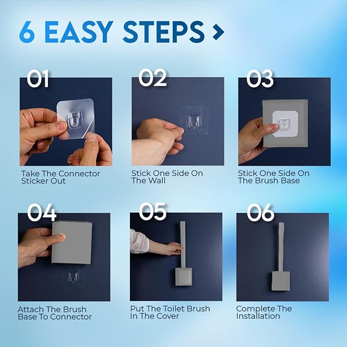 Modern Minimalist Silicone Grey Toilet Brush and Holder Set – Pack of 1 Wall Mounted Toilet Bowl Brush – Long Non-Slip Handle, Flexible Bristles for Self-Cleaning & Splash-Free, Easy-Rinse Design