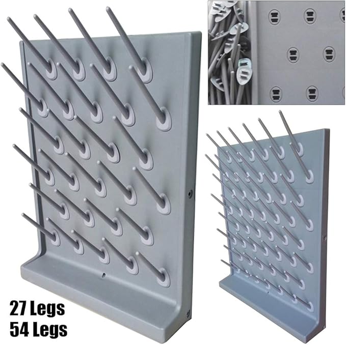 2 Pcs Laboratory Drying Rack, 27 Pegs Lab Supply Pegboard Bench-top/Wall-Mount Laboratory Glassware Built-in Molded Drain Pan Lab Supply Pegboard Detachable Lab Rack for Tube Beaker Flask Dry