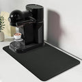 Bloss Coffee Mat, Dish Drying Mat, Coffee Bar/Maker Mat, Kitchen Counter Mat, Absorbent Hide Stain Rubber Backed Dish Drying Pad(12.2"x19.7", Black)