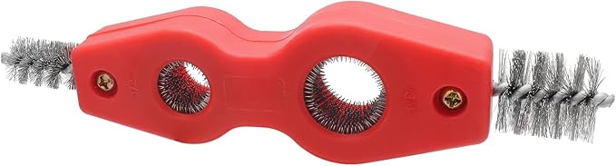 BokWin 4-in-1 Copper Tubing Brush Copper Pipe Cleaner Tool，Steel Bristles, 1/2 inch and 3/4 inch Deburring Brush Cleans Inside for Plumbing Installation, Soldering, Coppers Pipes, Brazing, and More