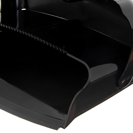 Carlisle FoodService Products Duo-Pan Upright Dust Pan and Broom Set with Adjustable Broom Head for Floor Cleaning, Restaurants, and Janitorial Use, 36 x 11.8 x 41 Inches, Black (Pack of 4)