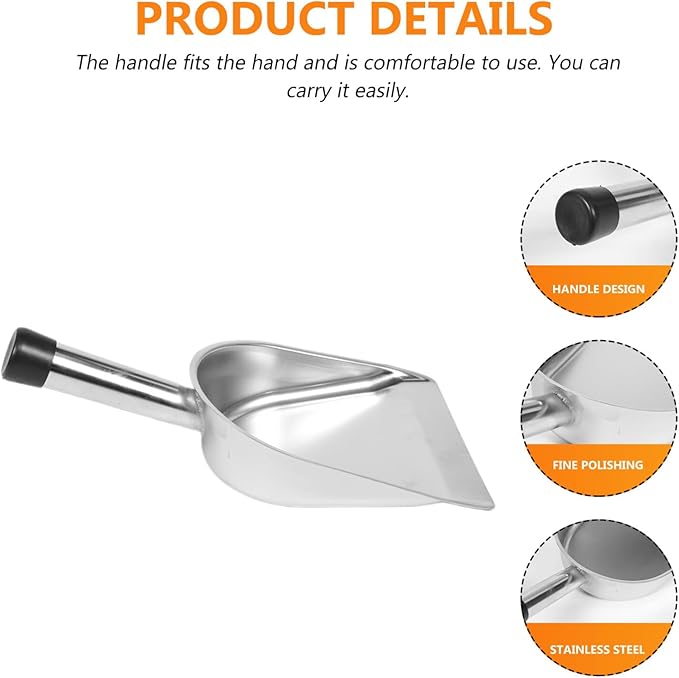 Gatuida Stainless Steel Dust Pan with Handle 14.5 Inch Metal Dustpan Heavy Duty Handheld Scooper for Indoor Outdoor Cleaning Fireplace and Commercial Use