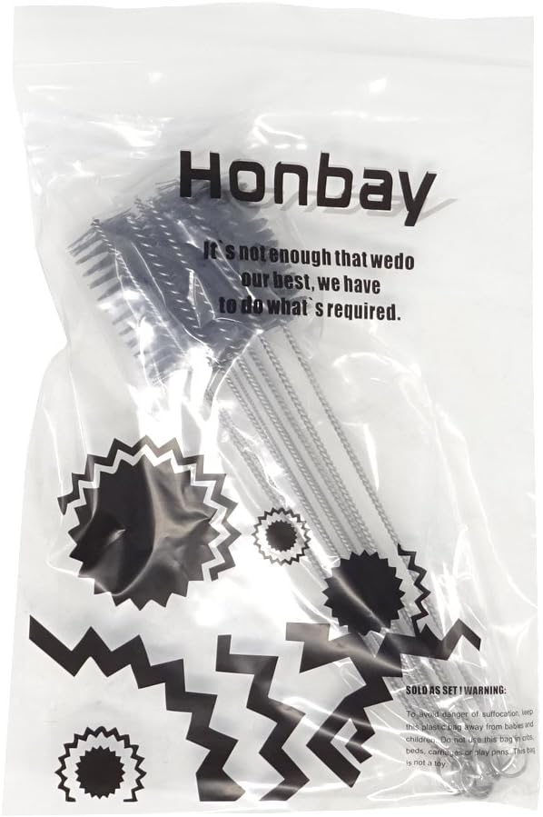 Honbay 10PCS 7.87Inch Nylon Tube Brush Set Cleaning Brush Set for Test Tube,Water Bottles, Drinking Straws, Eye Glasses, Keyboards, Jewelry Cleaning,etc