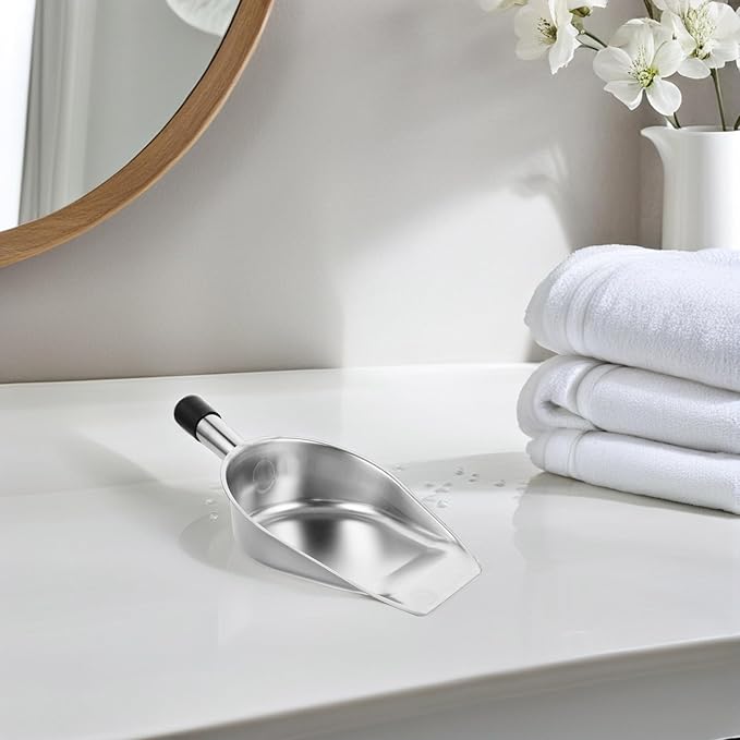 Milisten Small Stainless Steel Handheld Dustpan Shovel, Thickened Metal Household Cleaning Shovel for Outdoor and Kitchen Use, Compact Narrow Mouth Trash Collector for Convenient Waste