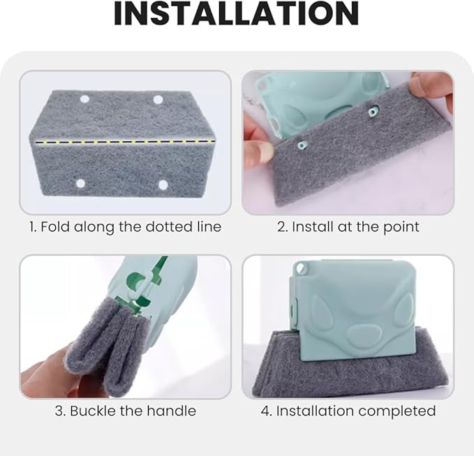 Magic Window Track Cleaner, 2025 Upgraded Window Groove Cleaning Brush Tools Set, Hand-held Window Track Cleaner Brushes Tools, Sliding Track Cleaner for Sliding Door, Sill, Tile Lines (2 PCS Grey)