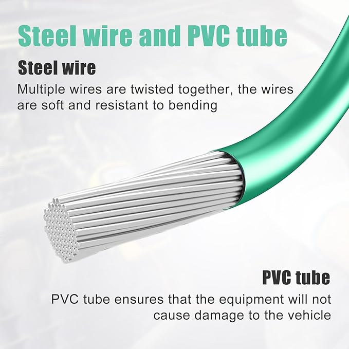 BOXOB 5pcs Sunroof Drain Cleaning Tool, 300cm/118in Flexible Long Pipe Cleaner with Drain Auger Piston & Piston Hose Round Handle Design Tube Cleaner Brush for Auto Car Sunroof Wiper Unclogger
