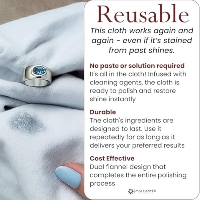 Pro Size Polishing Cloth Set of 2 Large Cleaning Cloths Pure Cotton Made in USA for Gold Silver and Platinum Jewelry Coins Watch, Silverware 11 x 14 inches each Tarnish Remover Keeps Jewelry Shining