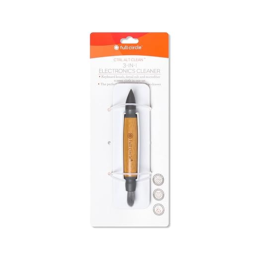 Full Circle Control Alt Clean 3-in-1 Electronics Cleaning Brush Set and Screen Wiper