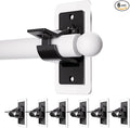 6 Pack Self Adhesive Rod Brackets, No Drill Needed Curtain Rod Holders, Nail Free Stick on Curtain Rod Hooks, Curtain Hangers for Bathroom, Bedroom, Livingroom, Hold up to 20lbs on Smooth Surface