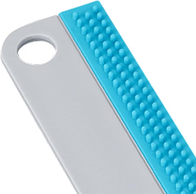 Topyond Silicone Squeegee, Small Portable Bathroom Accessories Water Blade for Cleaning Bathroom Shower Mirror Glass, Kitchen Countertop Sink, Car Windows Wiper Scraper Gray (Blue Grey)