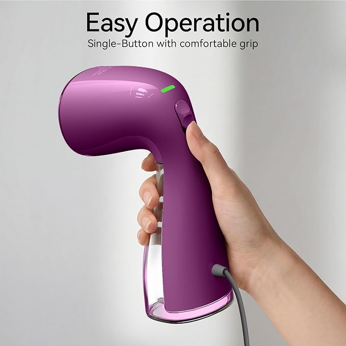 HiLIFE Steamer for Clothes, Handheld Portable Design, 1100W Powerful Steam, 300ml Larger Tank & No Leak Tech, 30S Fast Heat-up, Quick Wrinkle Remover, Compact Size for Travel, ONLY 120V-Orchid Purple