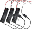 3.7V 18650 Battery Holder 3PCS Single Slot 18650 Battery Case Box with Extend Button Switch Wire Leads for Arduino Project Electronic Circuit, Battery Storage Box