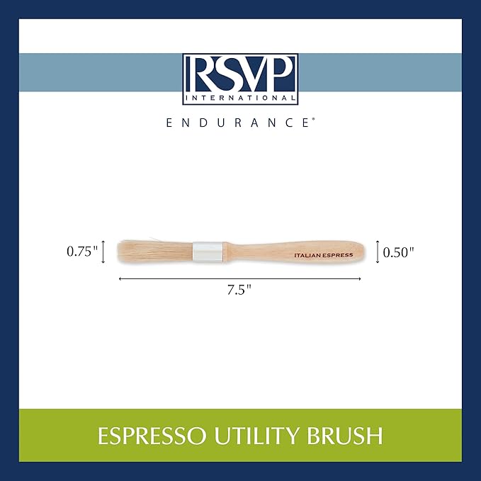 RSVP International Espresso Coffee Kitchen Cleaning Tool, Utility Brush, Stainless Steel