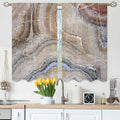 Onyx Marble Kitchen Curtains Nature Stone Surface Pattern Rock Granite Texture Short Tier Curtains for Bathroom Cafe Small Window Drapes Treatment 2 Panels (27.5x39 Inch)