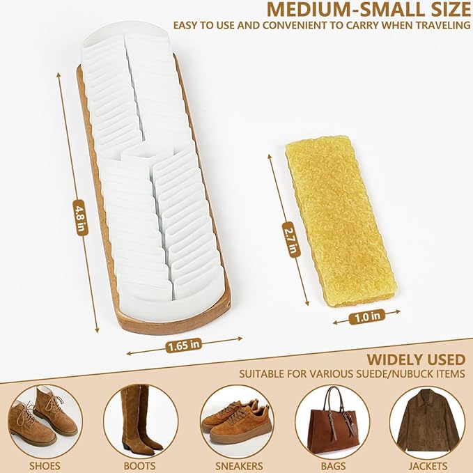 2Pcs Suede Shoe Brush and Eraser Suede Nubuck Cleaning Brush for Shoes