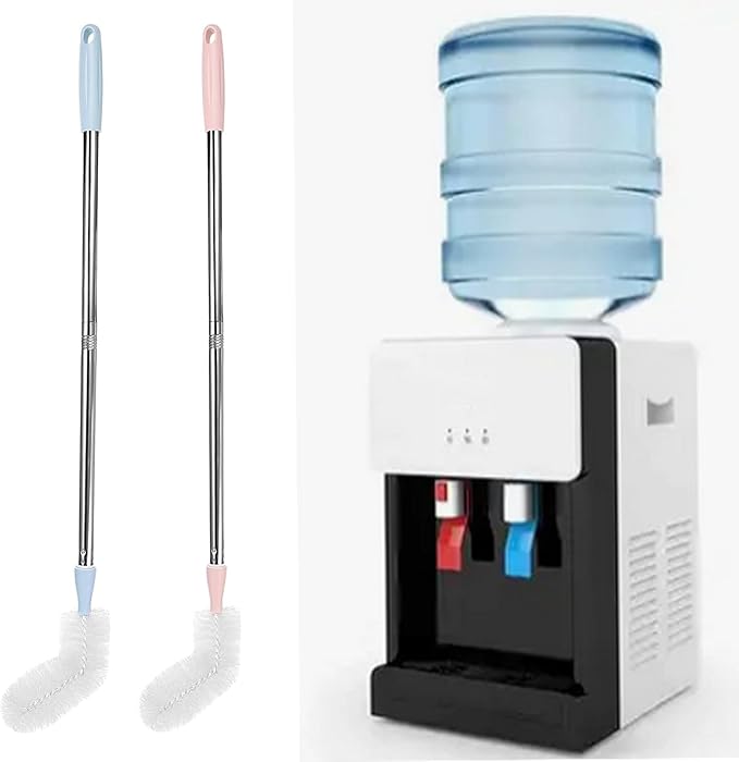 2 Pack 29.5" Bottle Brush Extra Long Stainless Steel Bottle Brushes Bendable Nylon Brush Durable 5-Gallon Water Bucket Cleaner Brushes 360° Scrubbing for Tanks, Barrels & Big Bottles (Opening > 1.7")