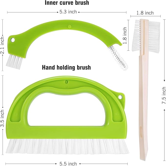 Shower Track Cleaner,Window Track Cleaning Brushes Window,Sliding Door Track Cleaning Brush, Tile Lines Brush, Kitchen Cleaning Brushes-3PACKS