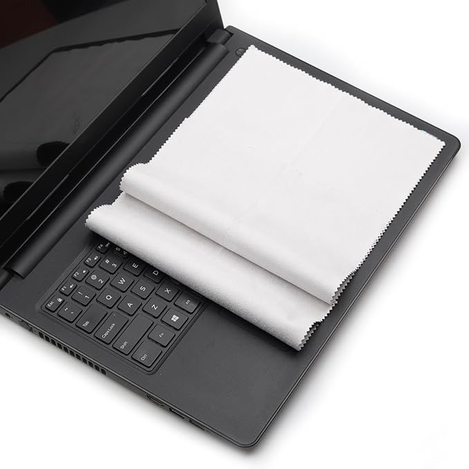 2-Pack Microfiber Laptop Cleaning Cloth - Clean Screen Dust & Protect Keyboard, Compatible with Dell/HP/Acer/ASUS/Lenovo/Samsung/LG etc 15.6"-17.3" Laptops
