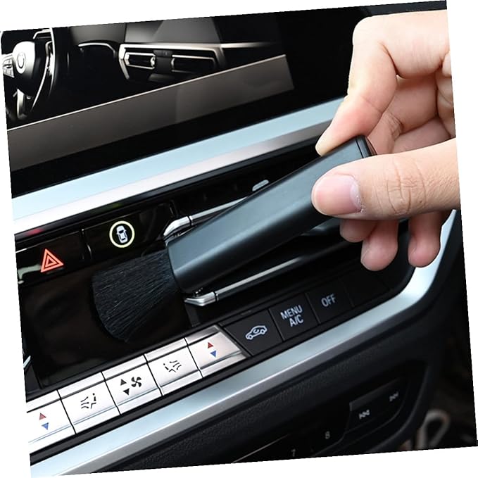 Kichvoe 3pcs Car Air Vent Cleaning Brush Set with Soft Bristles, Adjustable Car Interior Duster for Dashboard and Vent Detailing, Black Auto Detailing Tool for Vehicle Maintenance