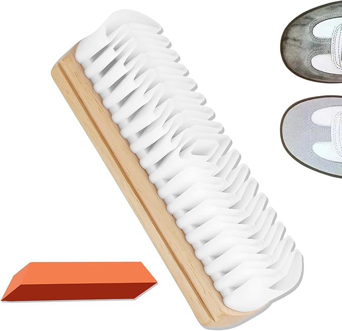 2PCS Suede Brush for Shoes Nubuck Brush Suede Eraser Suede Shoe Brush Suede Shoe Cleaner,Suede Cleaner Kit for Shoes,Bag,Jacket,Purse,Sofa Nubuck Stain Eraser Leather Cleaning Brush with Wooden Handle