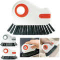 2 in 1 Groove Cleaning Brush, Window Track Cleaning Tools, Multifunction Window Track Cleaner with Hard Bristle and Hidden Scraper, Crevice Brush for Sliding Door Track,for Window Tracks (Orange 1pc)