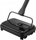 Manual Carpet Sweeper, Electric-Free Quiet Floor Sweeper with 300ml Easy-Empty Dustbin, 6.7” Cleaning Width for Pet Hair, Crumbs, Dust on Carpets, Hardwood, Tile - Home & Office Use (Black)