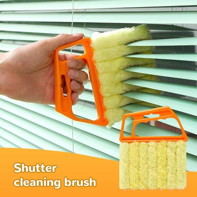 Blind Cleaner Duster Tool, 2026 New Blind Dusters for Cleaning,Cleaning Brush,7 Finger Dusting Cleaner Tool for Window & Air Conditioner,Window Blinds Cleaner Microfiber Washable (Blue-2PCS)