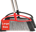 Outdoor Heavy Duty Broom, 15.7'' Wide with Long Handle, Angle Broom with Stiff Bristles for Sweeping Patio, Garden, Garage, Yard